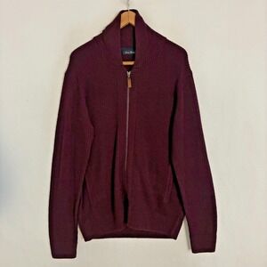 James Pringle Knit Cardigan Sweater Men L Full Zip Grandpa Cabin Gorpcore Preppy